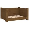 vidaXL hundeseng 55,5x45,5x28 cm massivt fyrretr&aelig; gyldenbrun