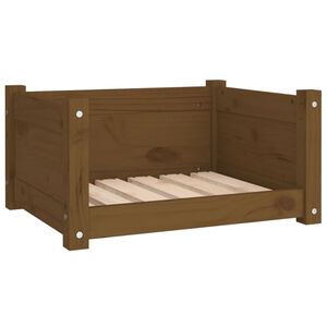 vidaXL hundeseng 55,5x45,5x28 cm massivt fyrretr&aelig; gyldenbrun