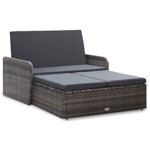 vidaXL lounges&aelig;t til haven 2 dele med hynder polyrattan gr&aring;