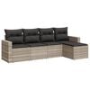 vidaXL sofas&aelig;t 5 dele med hynder polyrattan lysegr&aring;