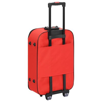vidaXL kufferter 3 stk. blødt oxfordstof rød