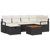 vidaXL Havesofa S&aelig;t med pude med opbevaring 7 pcs Sort Poly rattan