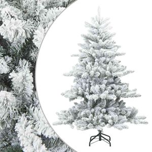 vidaXL Kunstigt b&oslash;jelig juletr&aelig; snefl&oslash;jtet Hvid 150 cm PVC, st&aring;l