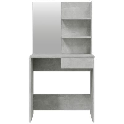 vidaXL makeupbord med spejl 74,5x40x141 cm betongrå
