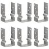 vidaXL jordankre 6 stk. 9x6x15 cm galvaniseret st&aring;l s&oslash;lvfarvet