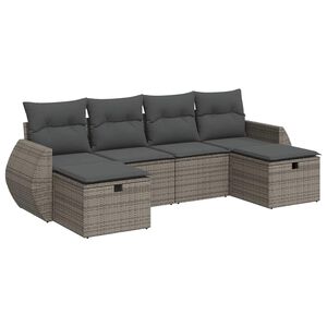 vidaXL sofas&aelig;t til haven 6 dele med hynder polyrattan gr&aring;