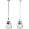 vidaXL loftslampe i metal 2 stk. højdejusterbar moderne hvid