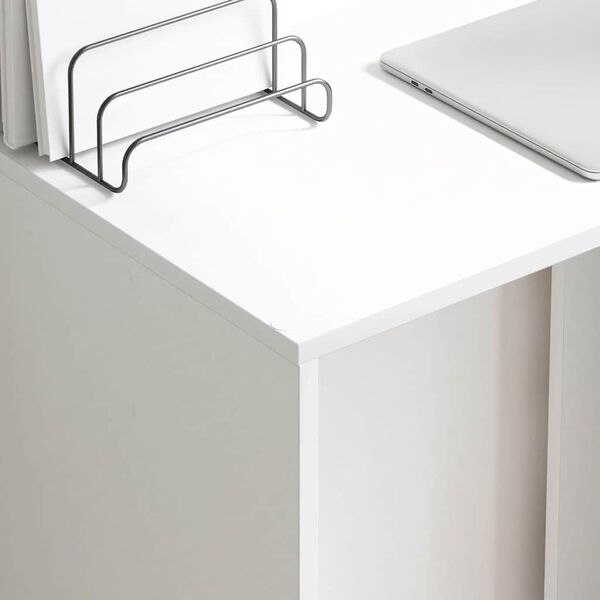 vidaXL Bord med hylde Hvid 78,5 x 37 x 154,5 cm Konstrueret træ