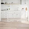 vidaXL hundegitter med d&oslash;r foldbar 4 paneler hvid 320 cm poppeltr&aelig;