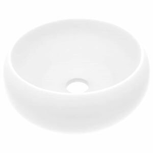 vidaXL luksuri&oslash;s h&aring;ndvask 40x15 cm rund keramisk mat hvid