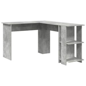 vidaXL Hj&oslash;rneskrivebord Beton Gr&aring; Konstrueret tr&aelig; 140 x 113,5 x 75 cm