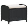vidaXL haveskammel med hynde 58x46x46 cm polyrattan sort