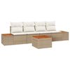 vidaXL Havesofa S&aelig;t med pude 5 pcs Beige Poly rattan