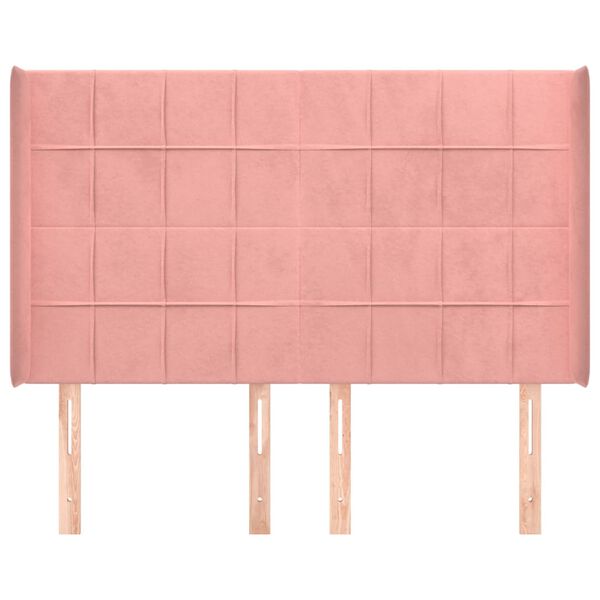 vidaXL sengegavl med kanter 147x16x118/128 cm fl&oslash;jl lyser&oslash;d