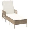vidaXL Liggestol med pude 1-person Beige 157 x 55 x 92cm polyrattan