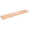 vidaXL bordplade 220x50x(2-4) cm naturlig kant behandlet tr&aelig; lysebrun