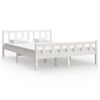 vidaXL sengeramme 150x200 cm King Size massivt fyrretr&aelig; hvid
