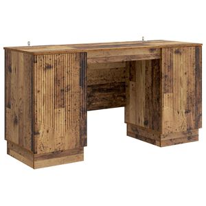vidaXL Bord med hylde Gammelt tr&aelig; 142,5 x 50 x 75 cm Konstrueret tr&aelig;