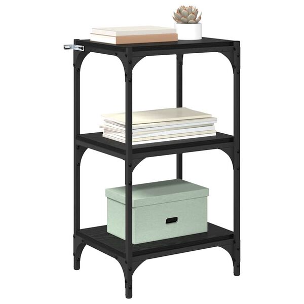 vidaXL Bogskab Sort eg 40 x 33 x 70,5 cm Ingeniørt træ og jern