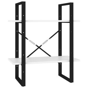 vidaXL bogreol med 2 hylder 60x30x70 cm konstrueret tr&aelig; hvid