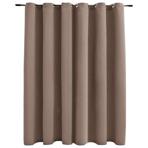 vidaXL m&oslash;rkl&aelig;gningsgardin med metalringe 290 x 245 cm gr&aring;brun