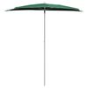 vidaXL halv parasol med stang 180x90 cm grøn