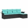 vidaXL Havesofa S&aelig;t med pude med opbevaring 5 pcs Poly rattan