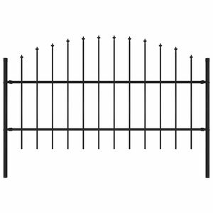 vidaXL havehegn Woerden med spydtop st&aring;l 170x100 cm sort