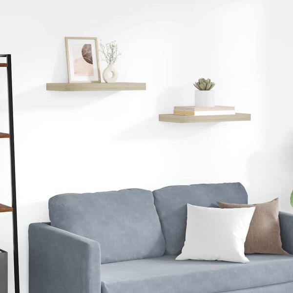 vidaXL v&aelig;ghylder 2 stk. 50x23x3,8 cm MDF egetr&aelig;sfarve