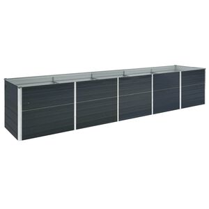 vidaXL forh&oslash;jet plantekasse 400x80x45 cm galvaniseret st&aring;l antracitgr&aring;