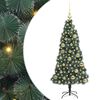 vidaXL Kunstigt forlystet juletr&aelig; med kugles&aelig;t Gr&oslash;n 120 cm PET