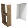 Homemania computerbord Nano 90x40x75 cm hvid og valn&oslash;dfarvet