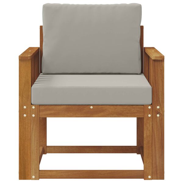 vidaXL Udend&oslash;rs sofa Soli Akacietr&aelig; og polyester Naturlig og lys gr&aring;