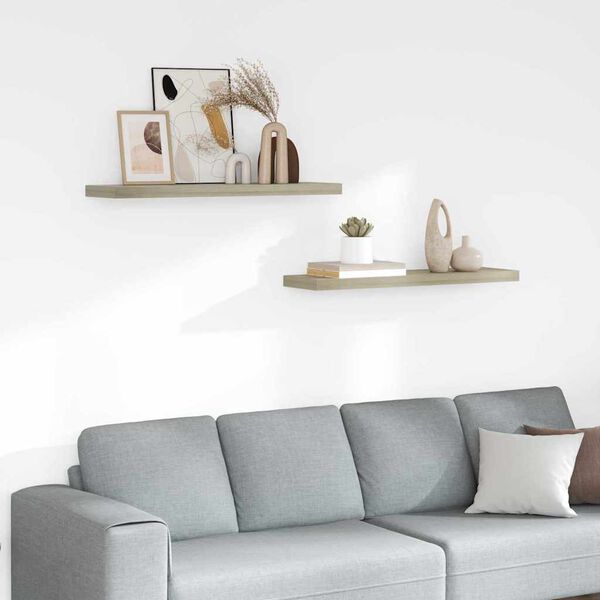 vidaXL v&aelig;ghylder 2 stk. 90x23,5x3,8 cm MDF egetr&aelig;sfarve