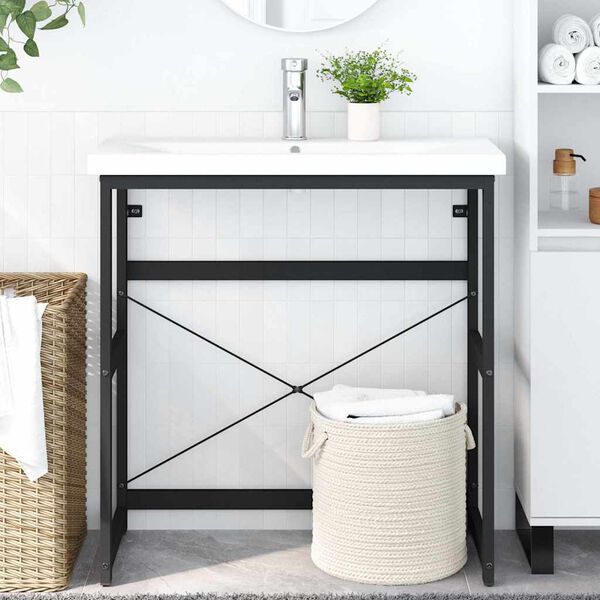 vidaXL badev&aelig;relsesm&oslash;bel til h&aring;ndvask 79x38x83 cm jern sort