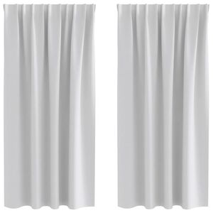 vidaXL M&oslash;rkl&aelig;gningsgardiner med ringe 2 stk. Lysegr&aring; 175 x 140 cm