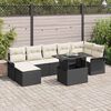 vidaXL Havesofa S&aelig;t med pude 8 pcs Sort Poly rattan