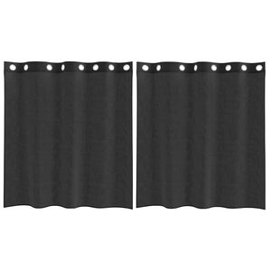 vidaXL voile-gardiner med &oslash;skner 2 stk. 140x140 cm sort