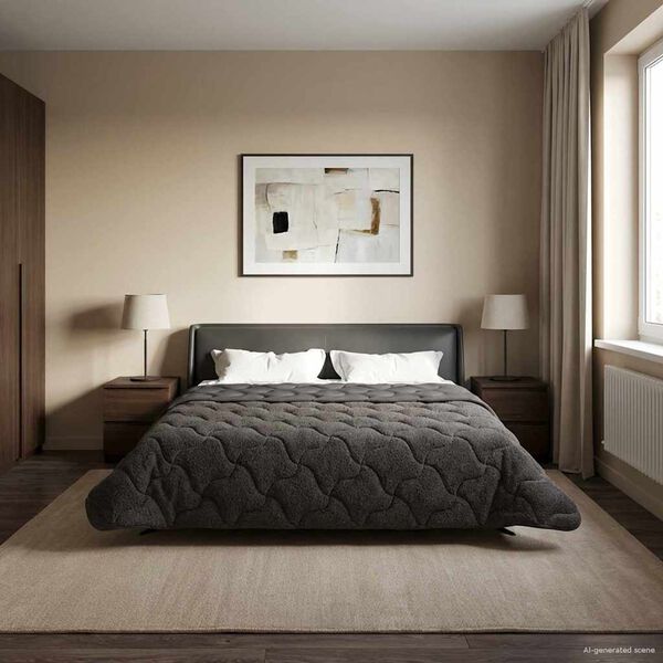 vidaXL Hel&aring;rs dyne Antracit 220 x 260 cm Mikrofiber og Teddy fleece