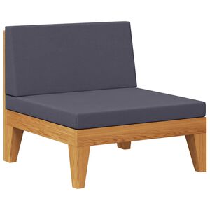 vidaXL modul&aelig;r midtersofa med m&oslash;rkegr&aring; hynde massivt akacietr&aelig;