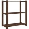 vidaXL opbevaringsreol 3 hylder 80x38x90 cm massivt fyrretr&aelig; brun