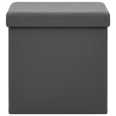 vidaXL foldbar opbevaringspuf PVC grå