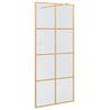 vidaXL Walk-in brusev&aelig;g Guld 90 x 195 cm h&aelig;rdet glas