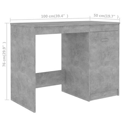 vidaXL skrivebord 140x50x76 cm konstrueret træ betongrå