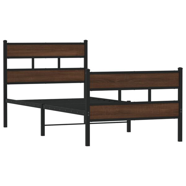 vidaXL sengeramme m. sengegavl 80x200 cm uden madras brunt eg