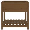 vidaXL plantekasse med hylde82,5x82,5x81cm massivt fyrretr&aelig; gyldenbrun