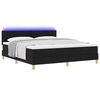 vidaXL LED Box Spring Bed med madras med LED Sort 180 x 200 cm Stof