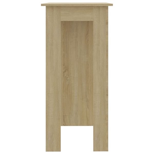 vidaXL barbord med hylde 102x50x103,5 cm konstrueret tr&aelig; sonoma-eg