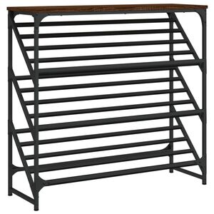 vidaXL skostativ 90x30x85 cm konstrueret tr&aelig; brun egetr&aelig;sfarve