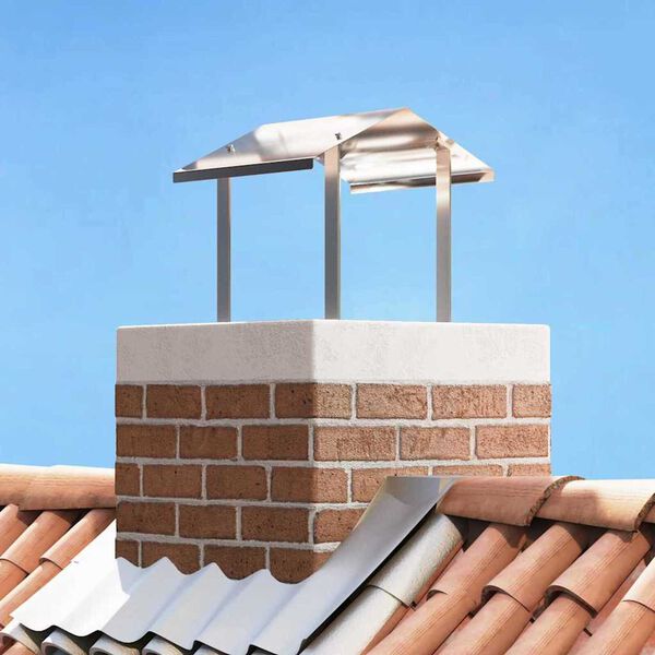 vidaXL Skorstenen hætte Sølv 40 x 40 x 37.5 cm Rustfrit stål